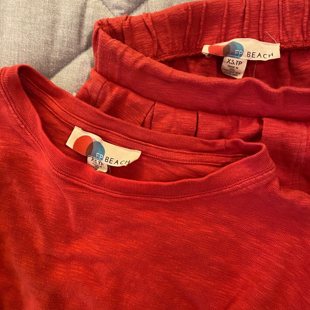 Free People Washed Red Track Pants & Joggers Set - Picture 9 of 10